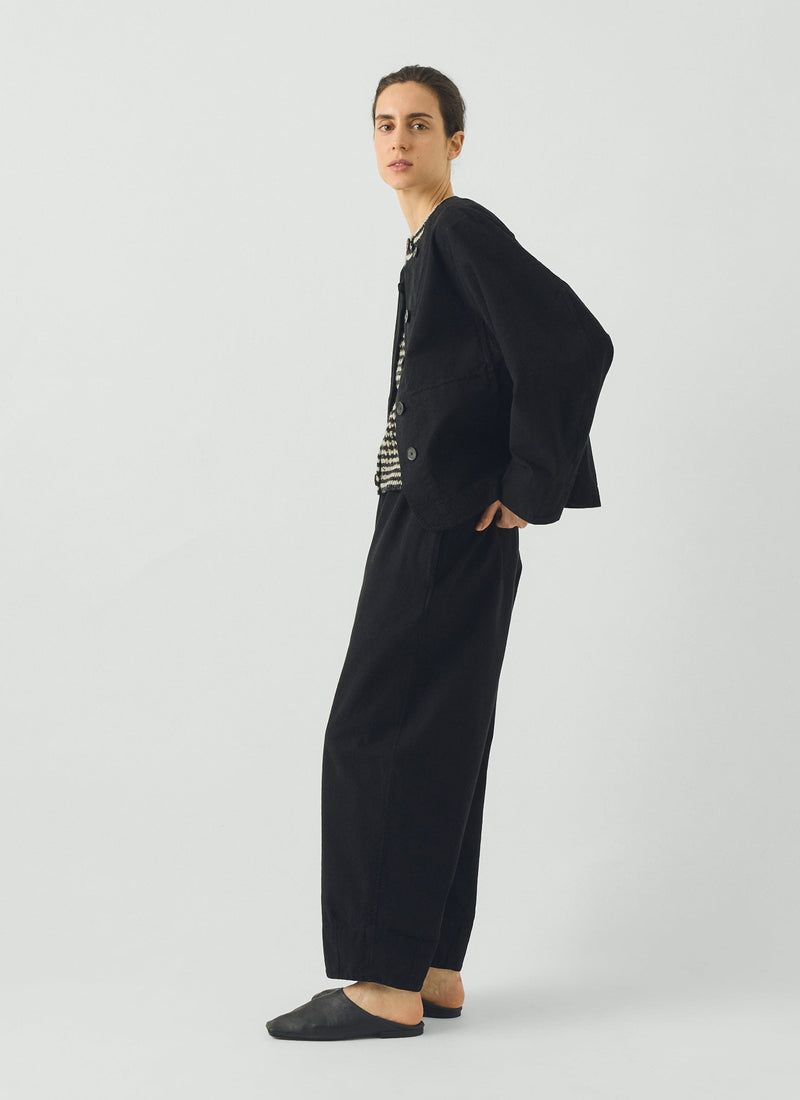 Sculpted Brushed Cotton Canvas Jacket | Black