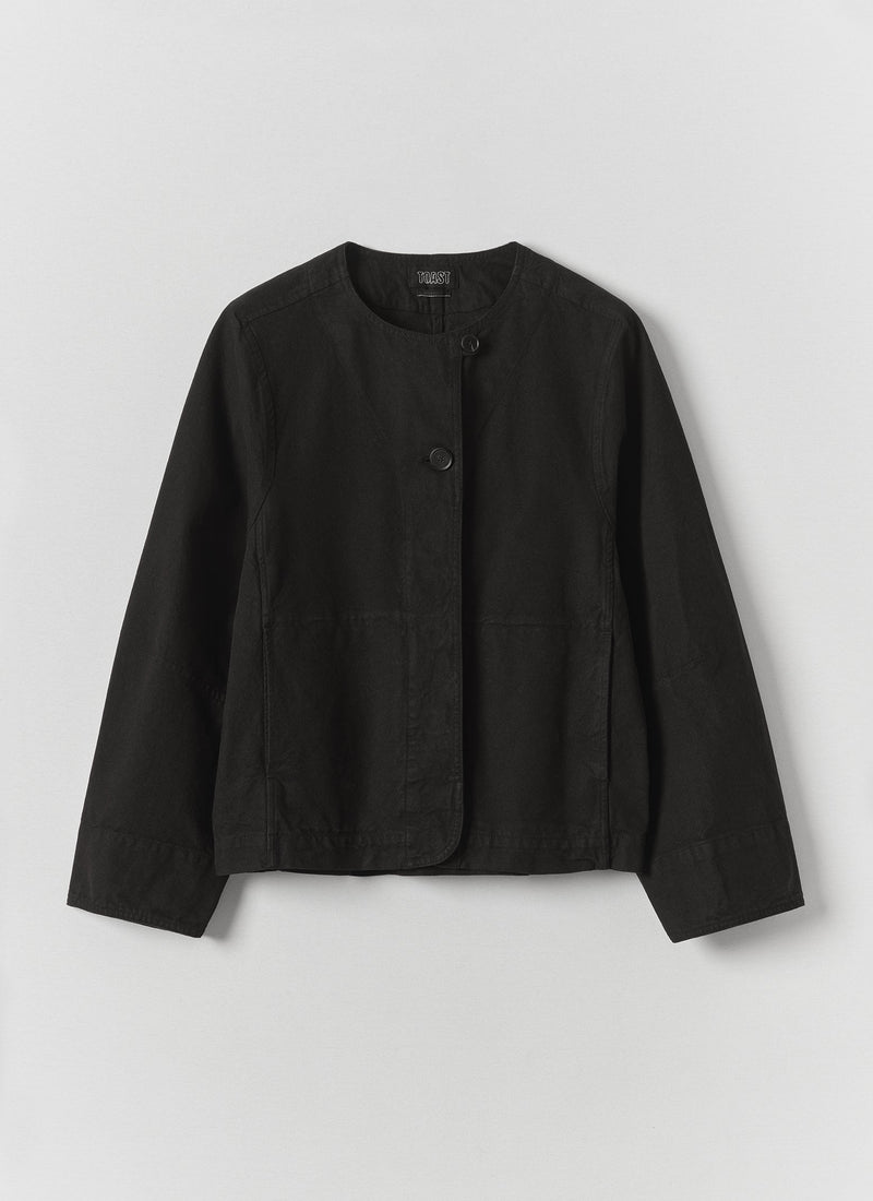 Sculpted Brushed Cotton Canvas Jacket | Black