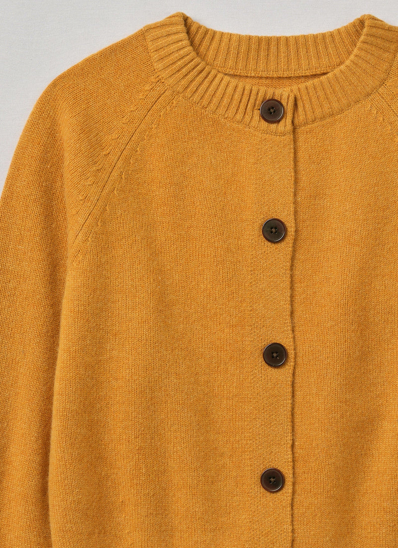 Eden Wool Cashmere Raglan Cardigan | Ginger Melange
