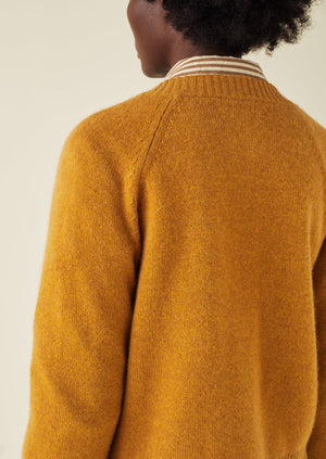 Eden Wool Cashmere Raglan Cardigan | Ginger Melange