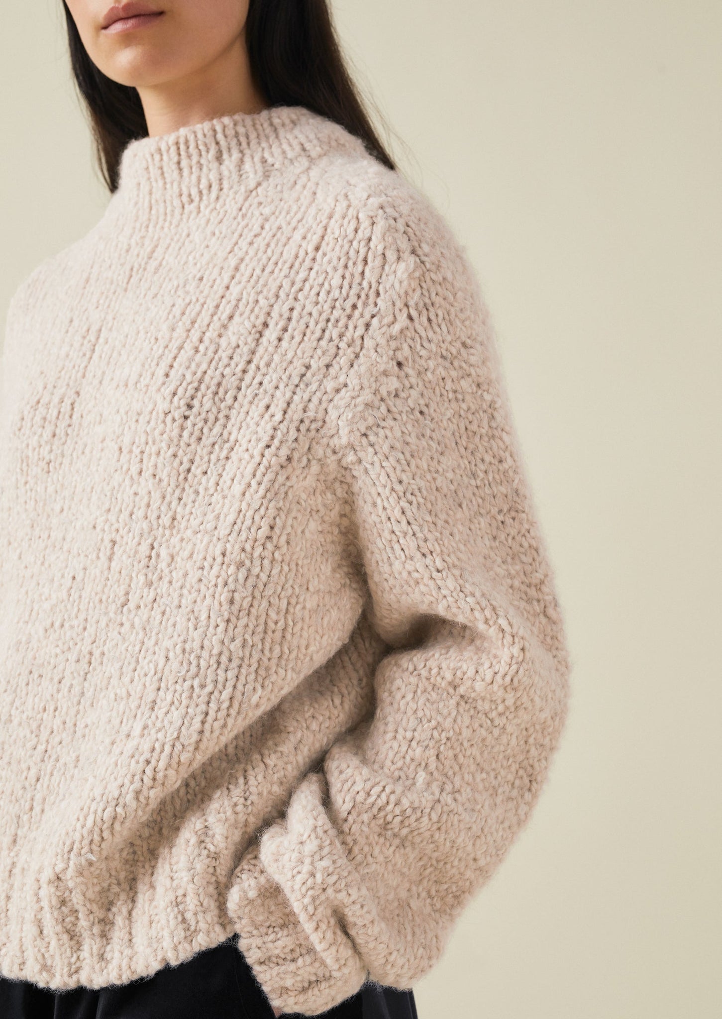 Boucle Alpaca Wool Sweater | Ecru