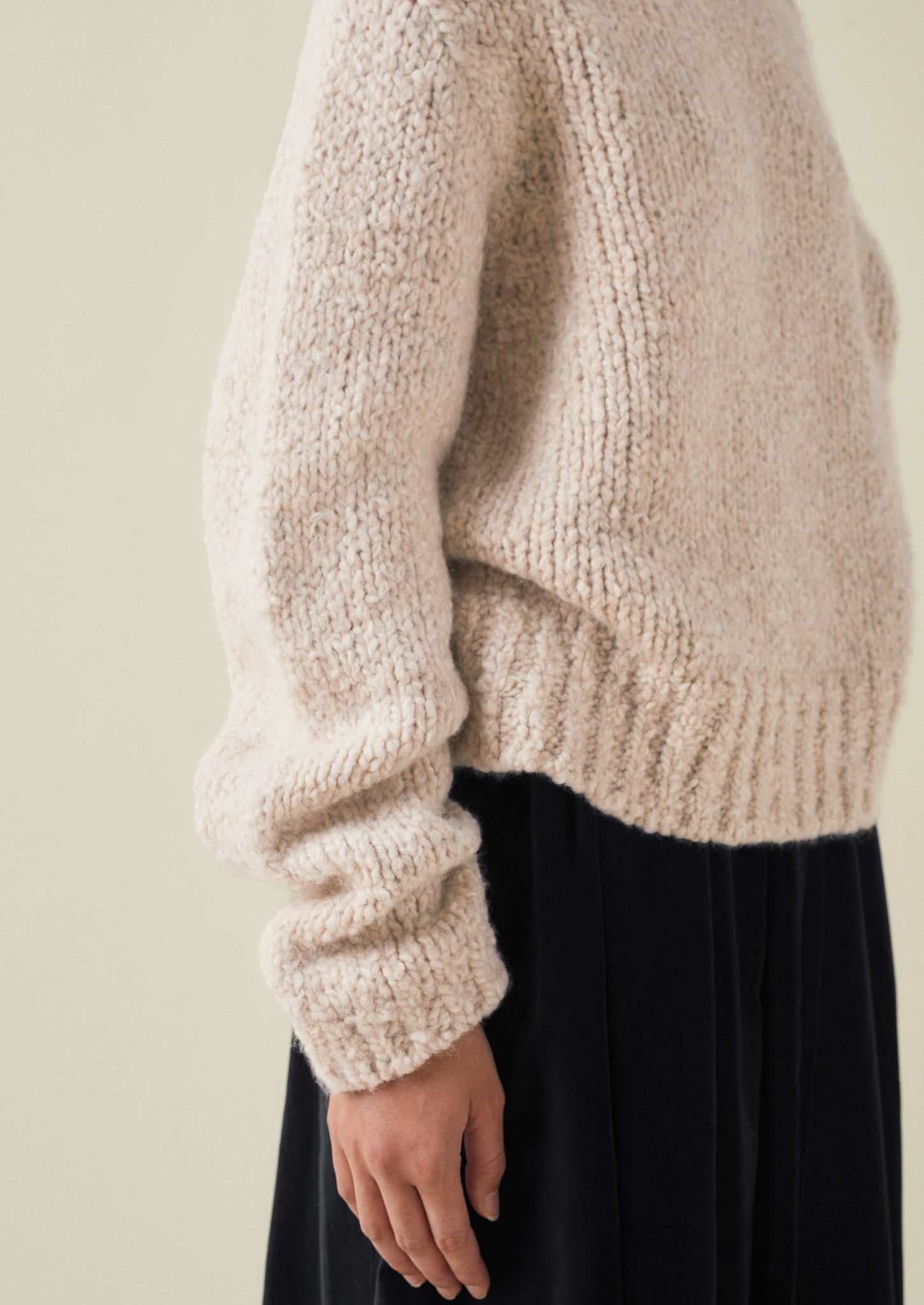 Boucle Alpaca Wool Sweater | Ecru