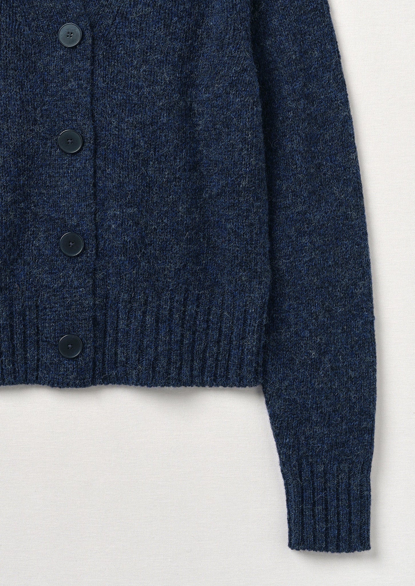 Kaia V-Neck Wool Cardigan | Navy Melange