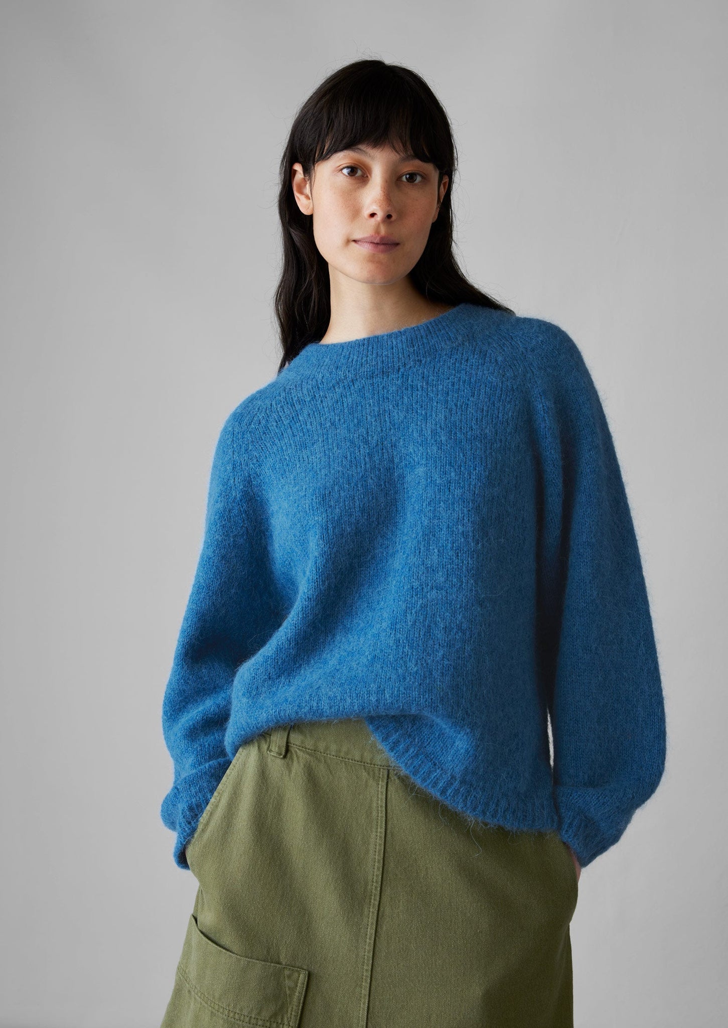 Lofty Alpaca Blend Sweater | Soft Cornflower