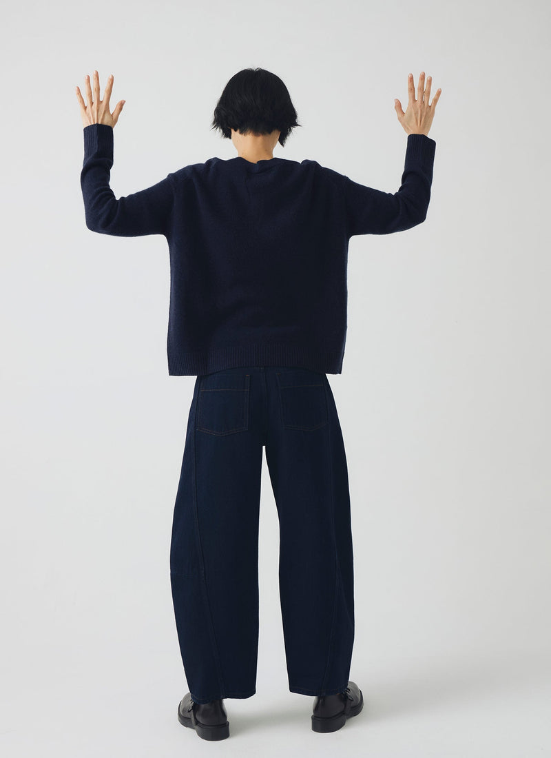 Ffion Wool Cashmere Boxy Cardigan | Darkest Navy