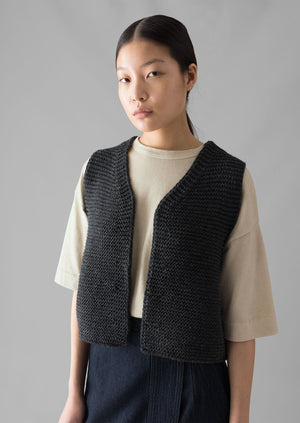 Textured Knit Gilet | Charcoal