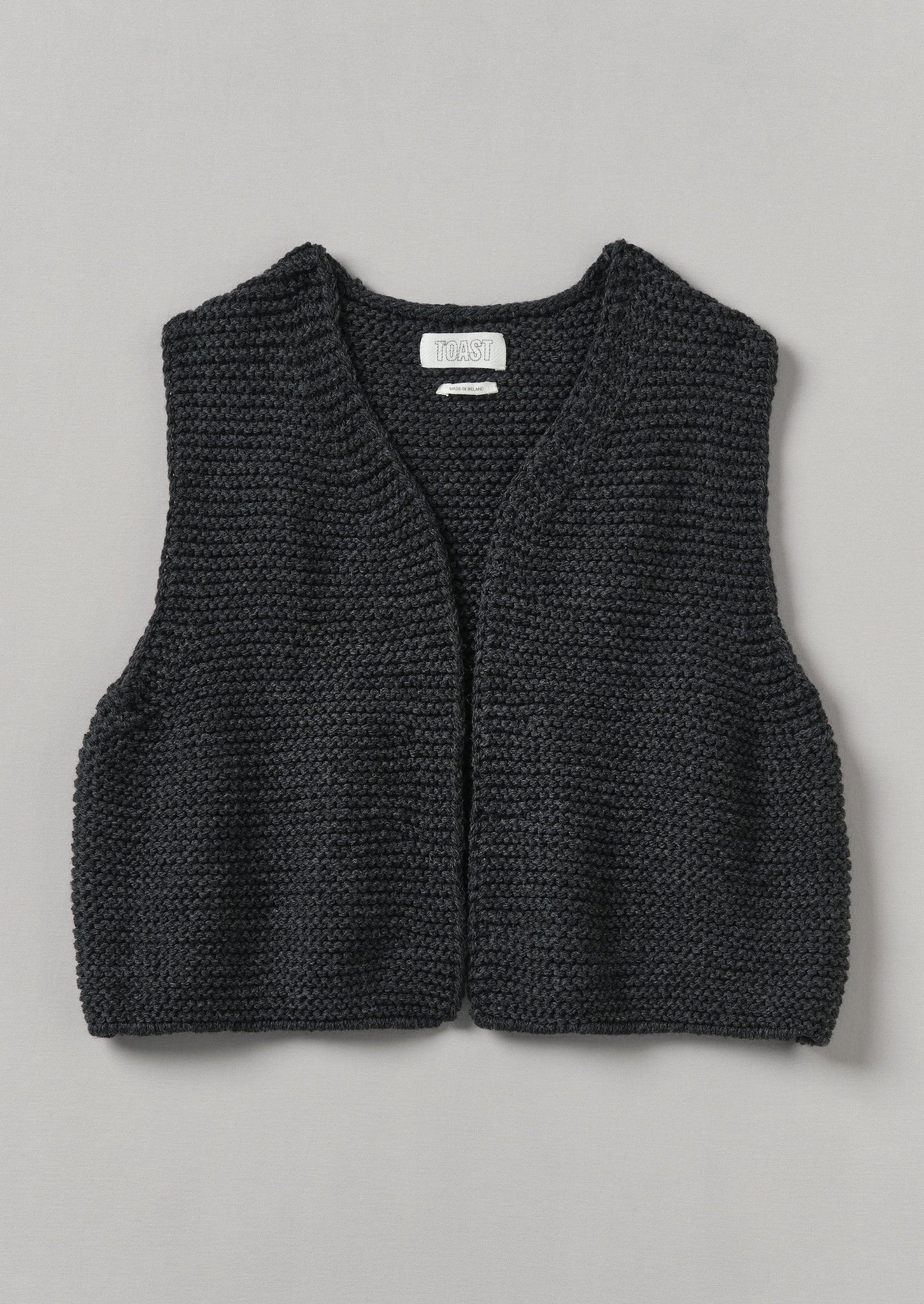 Textured Knit Gilet | Charcoal