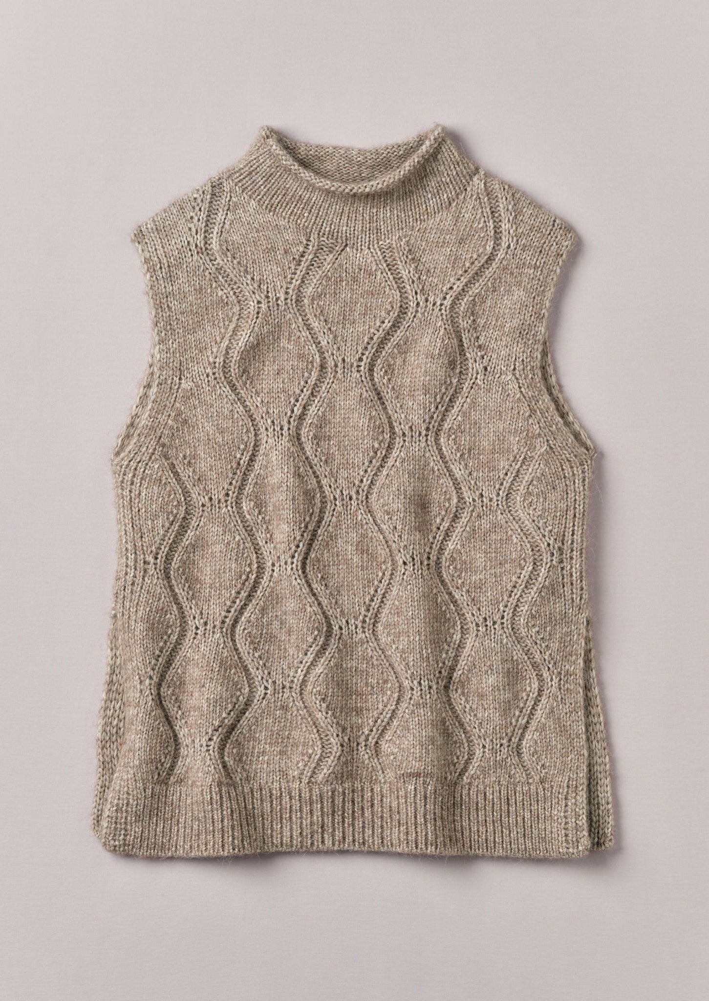 Cotton Alpaca Reverse Cable Tank | Biscuit