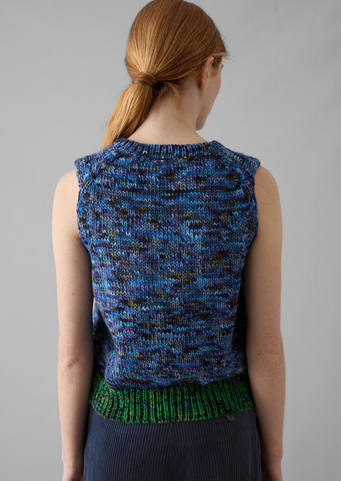 Space Dyed Wool Knitted Tank | Galaxy/Green