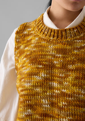 Space Dyed Wool Knitted Tank | Mustard/Putty