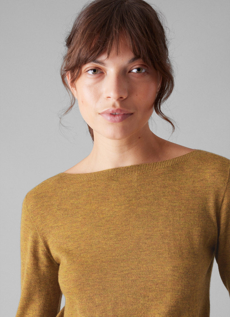 Fine Wool Cashmere Sweater | Tumeric