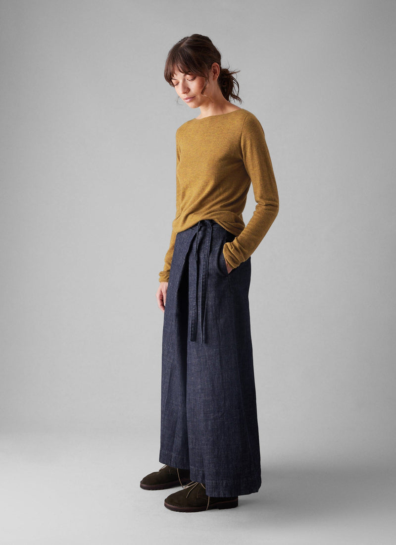 Fine Wool Cashmere Sweater | Tumeric