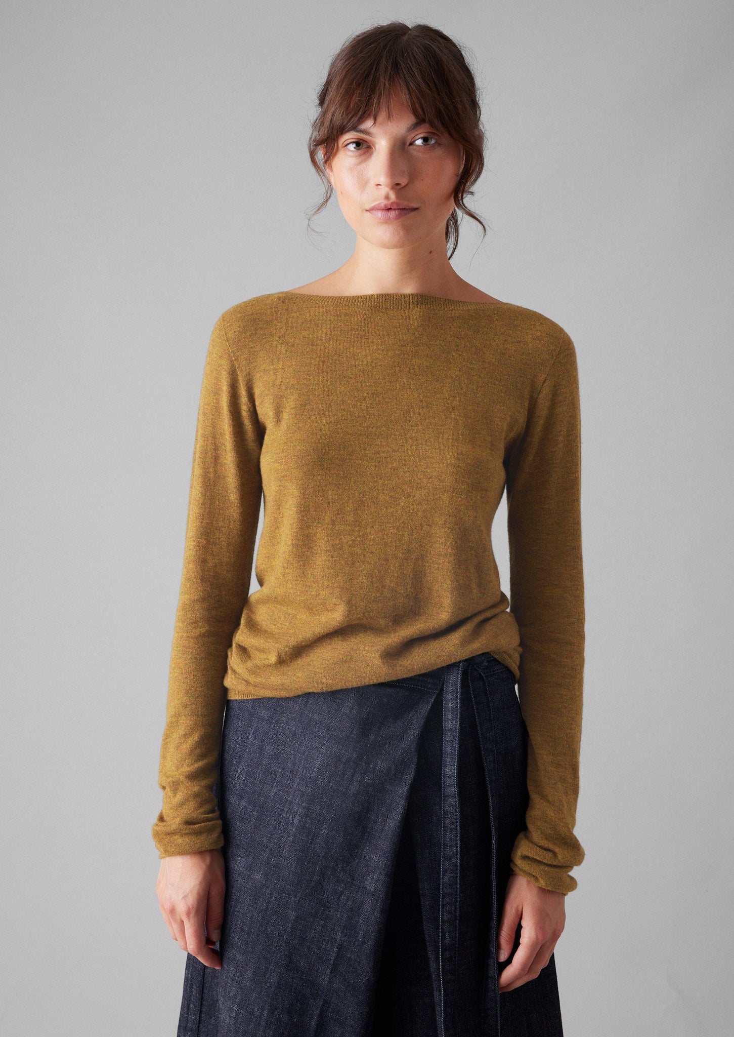 Fine Wool Cashmere Sweater | Tumeric