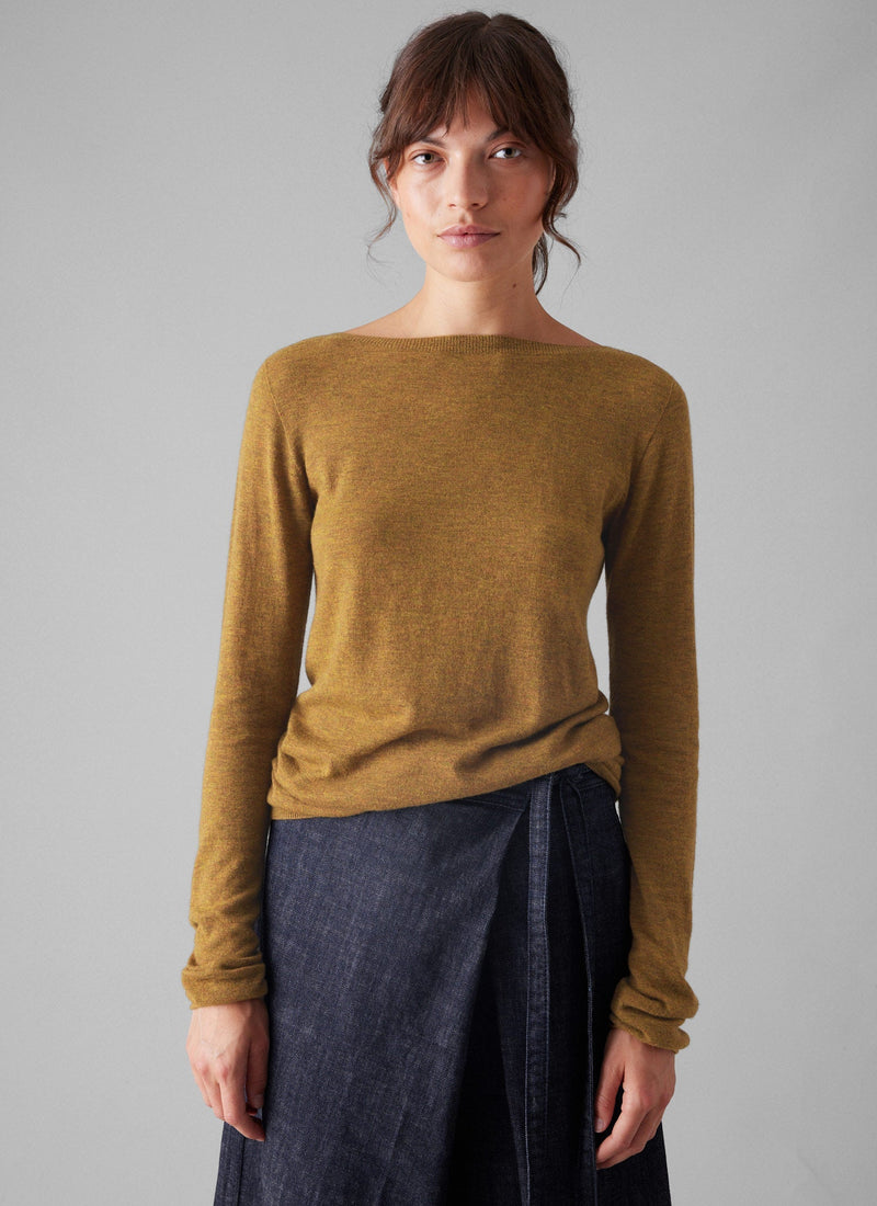 Fine Wool Cashmere Sweater | Tumeric