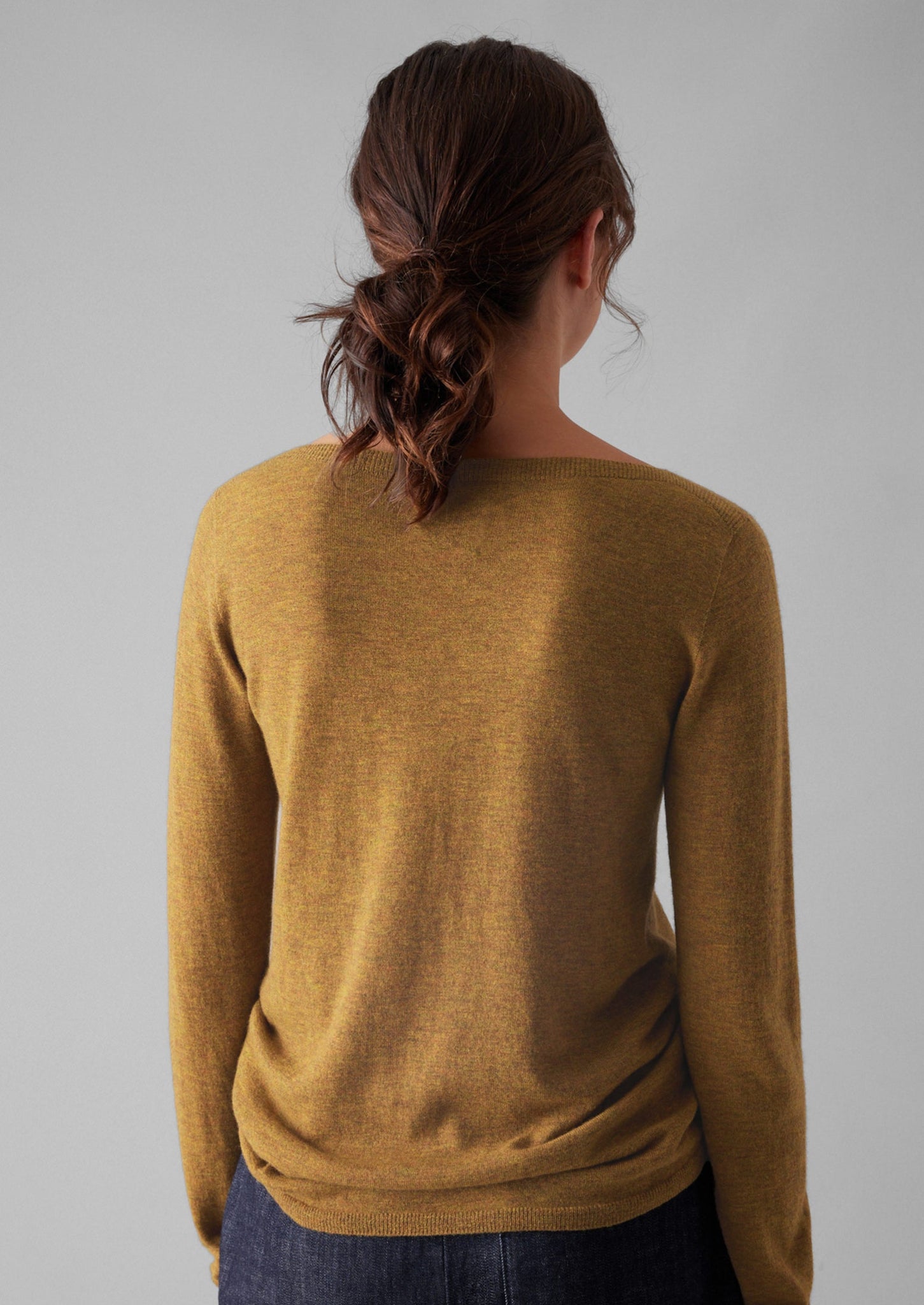 Fine Wool Cashmere Sweater | Tumeric