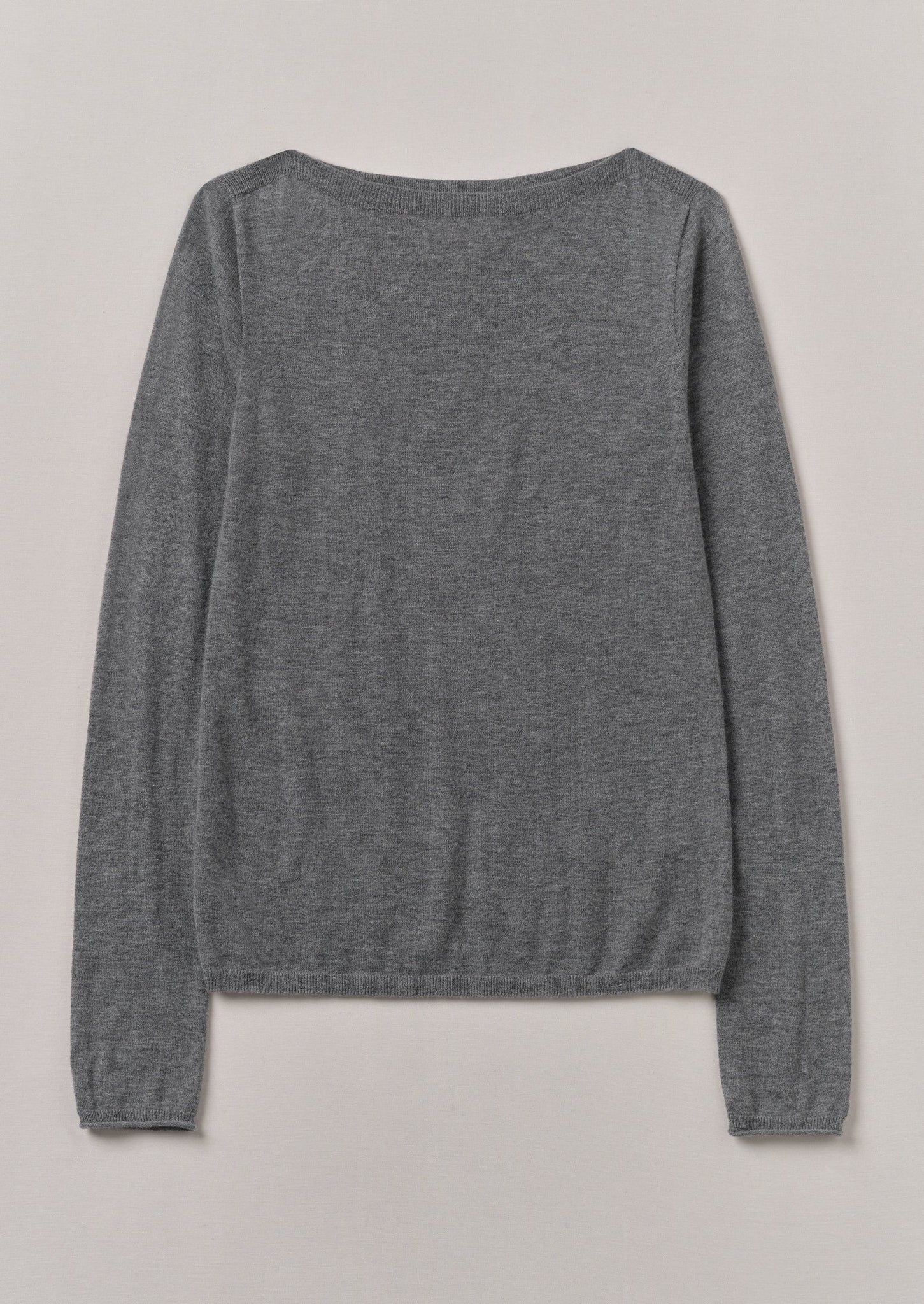 Fine Wool Cashmere Sweater | Grey Melange