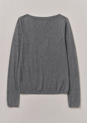 Fine Wool Cashmere Sweater | Grey Melange