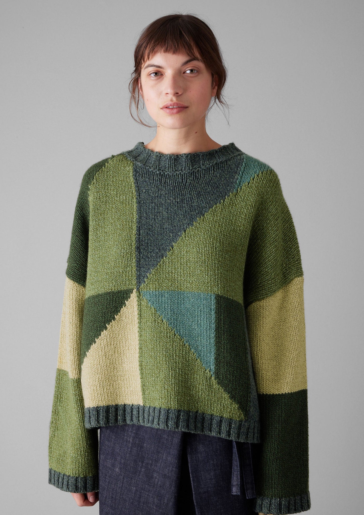 Kite Colour Block Sweater | Green Multi