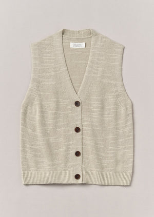 Fine Linen Cotton Knitted Tank | Parchment