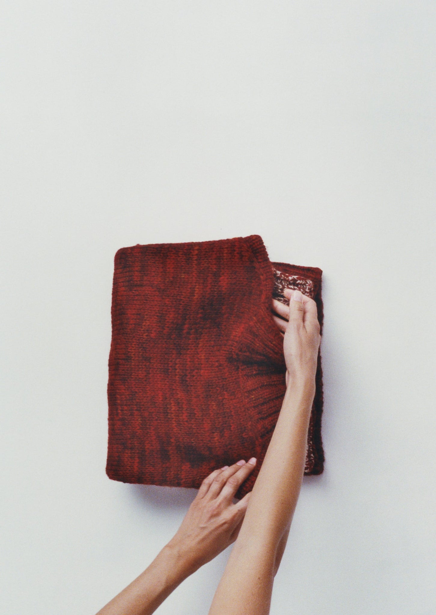 Hand Dyed High Neck Sweater | Claret Red