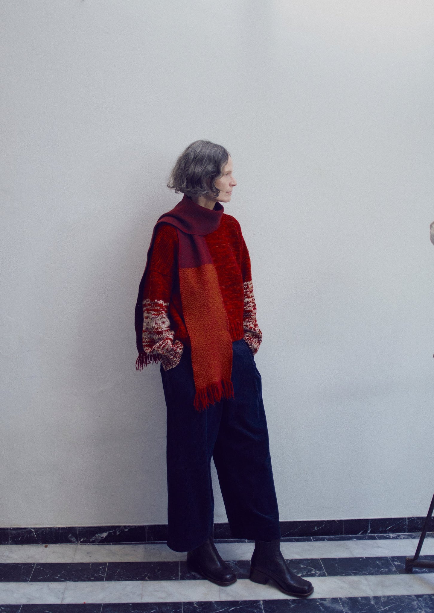 Hand Dyed High Neck Sweater | Claret Red