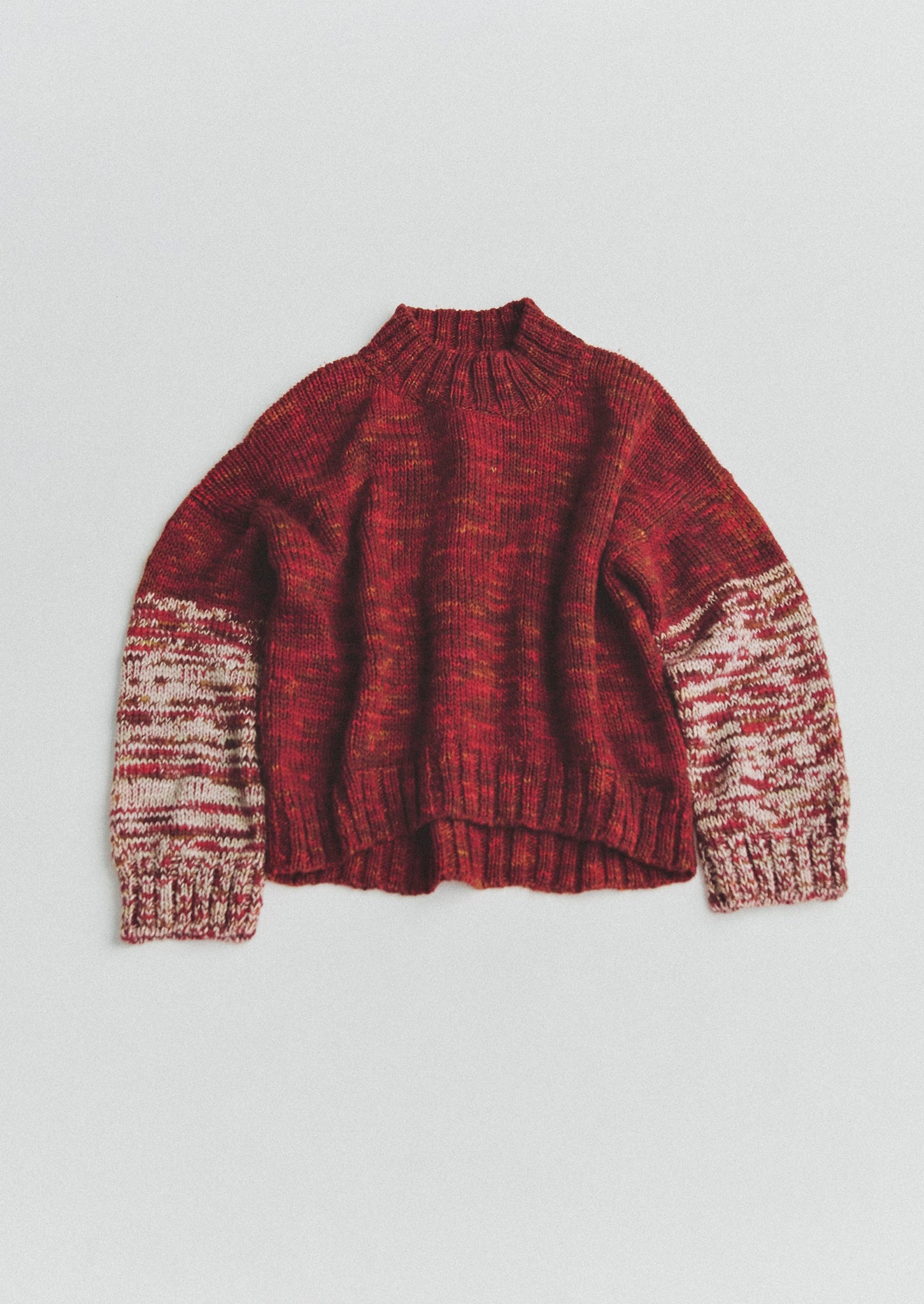 Hand Dyed High Neck Sweater | Claret Red