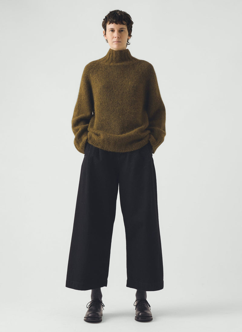 Lofty Alpaca High Neck Sweater | Olive