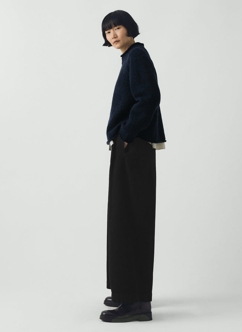 Orla Donegal Wool Sweater | Navy