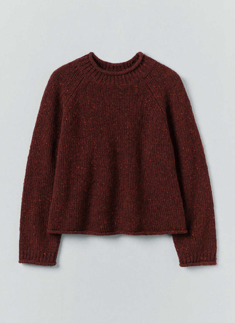 Orla Donegal Wool Sweater | Bordeaux