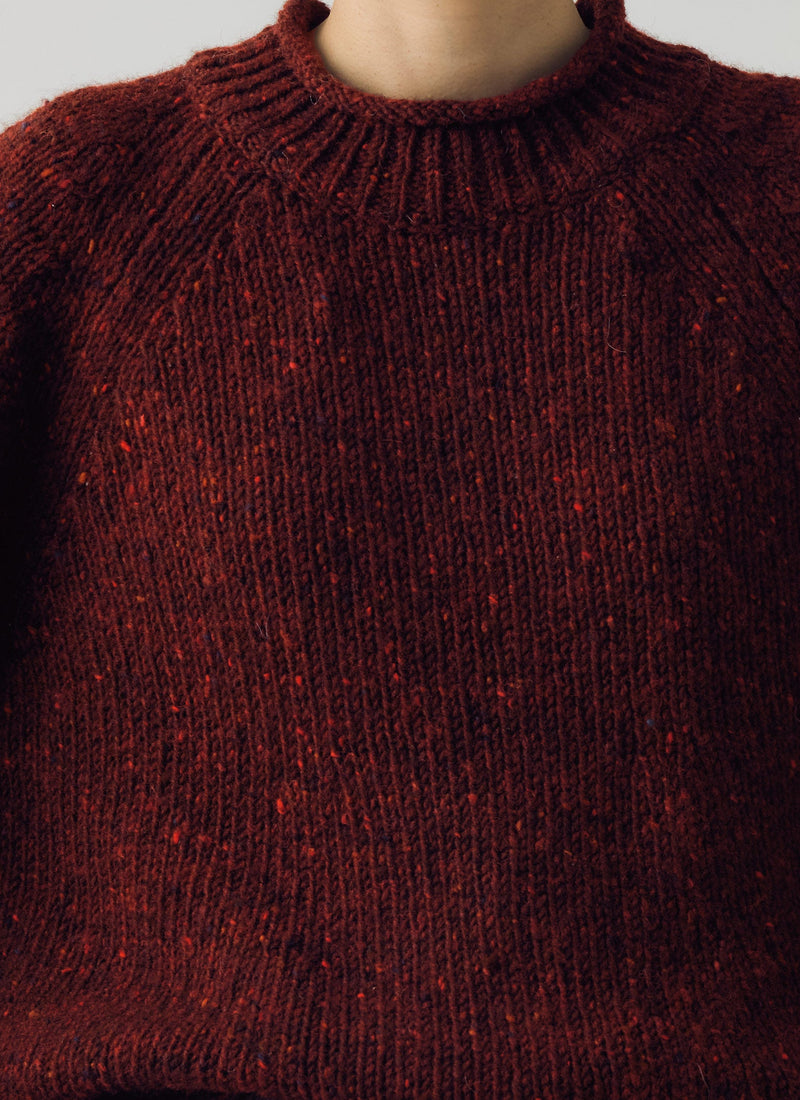 Orla Donegal Wool Sweater | Bordeaux