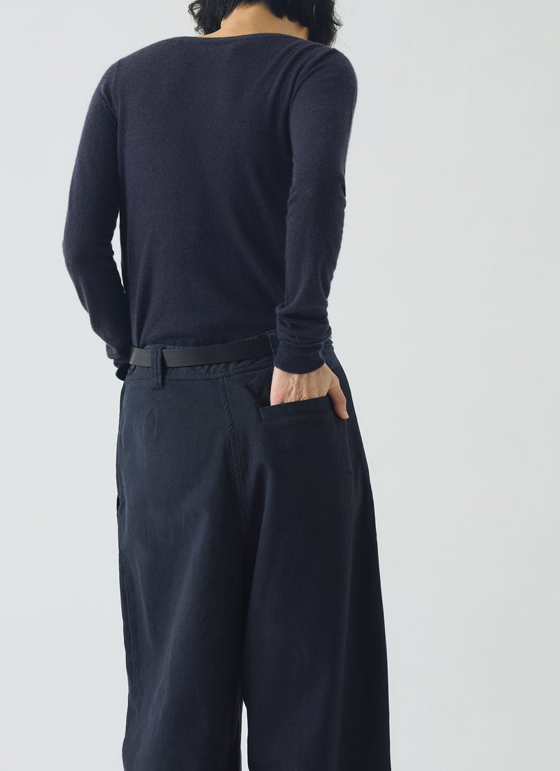 Fine Wool Cashmere Sweater | Dark Navy