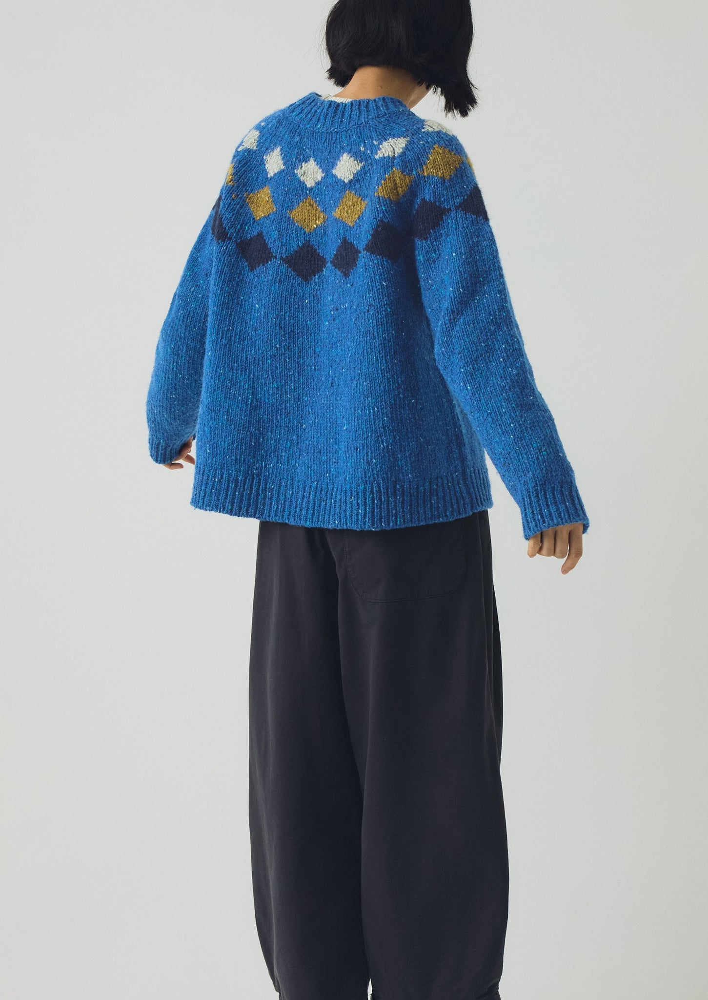 Donegal Diamond Yoke Sweater | Blue Multi