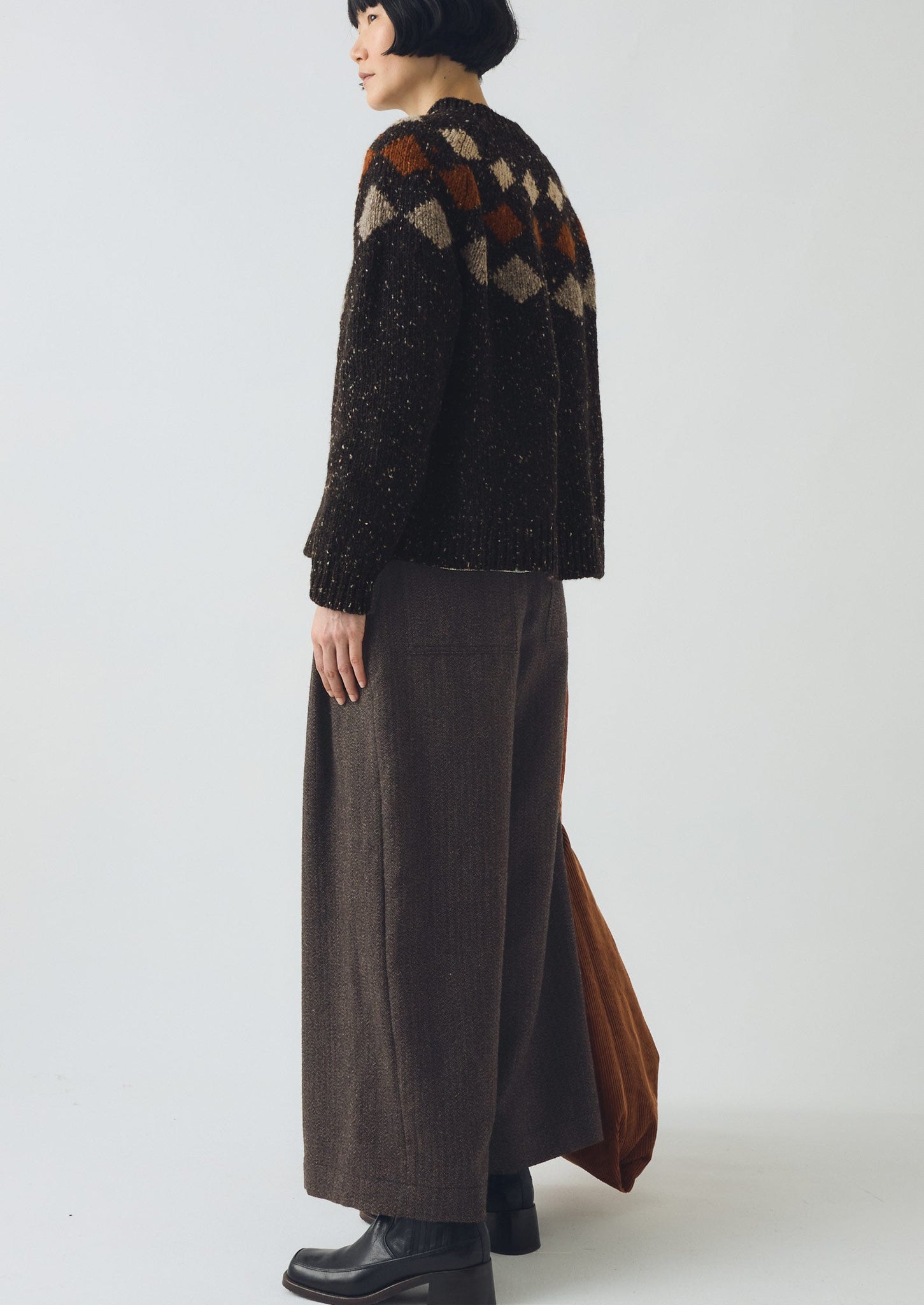 Donegal Diamond Yoke Sweater | Graphite Multi