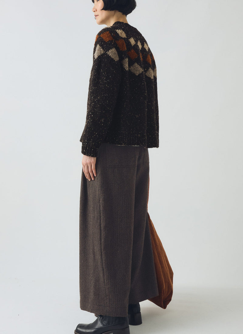 Donegal Diamond Yoke Sweater | Graphite Multi