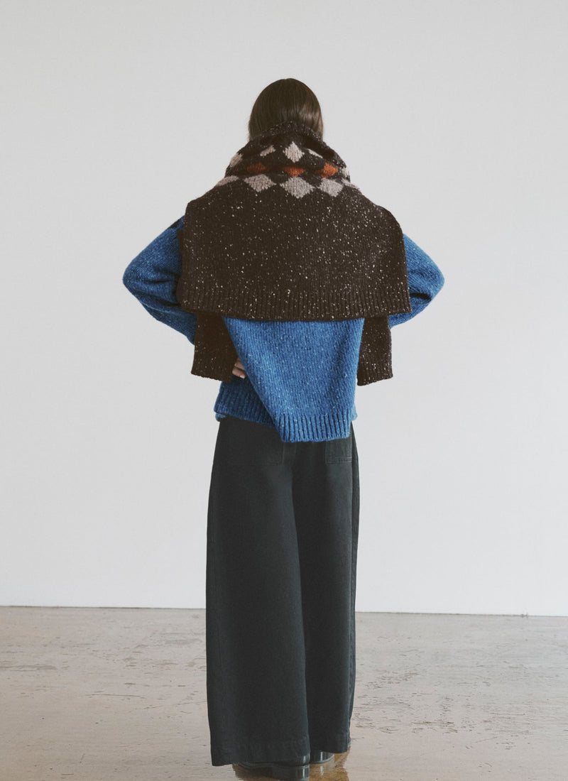 Donegal Diamond Yoke Sweater | Graphite Multi
