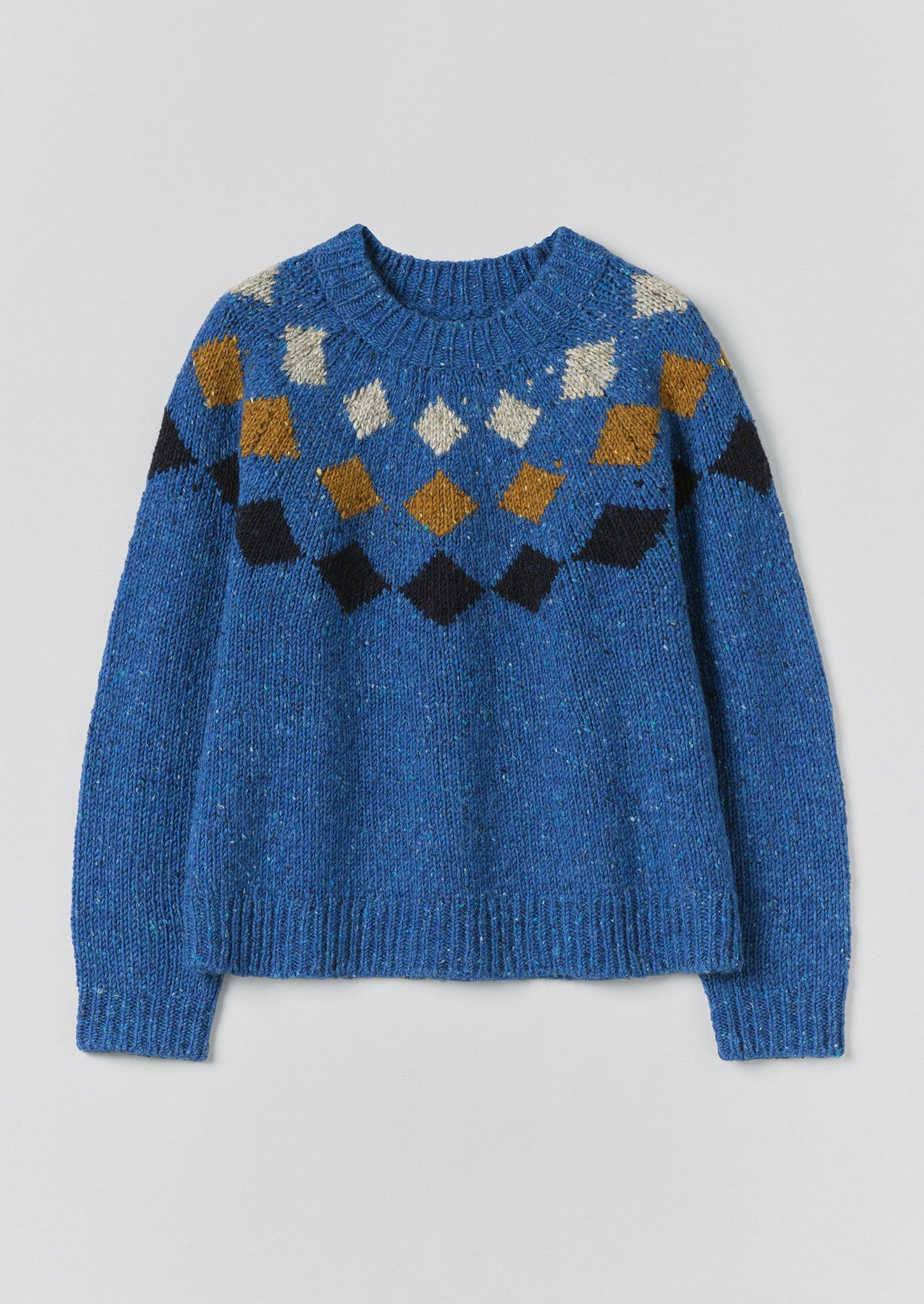 Donegal Diamond Yoke Sweater | Blue Multi