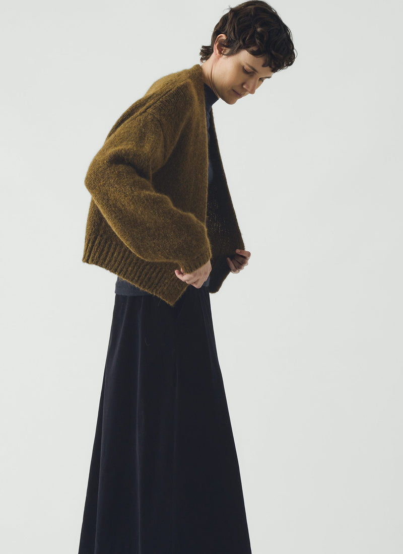Lofty Alpaca Blend Cardigan | Olive Melange