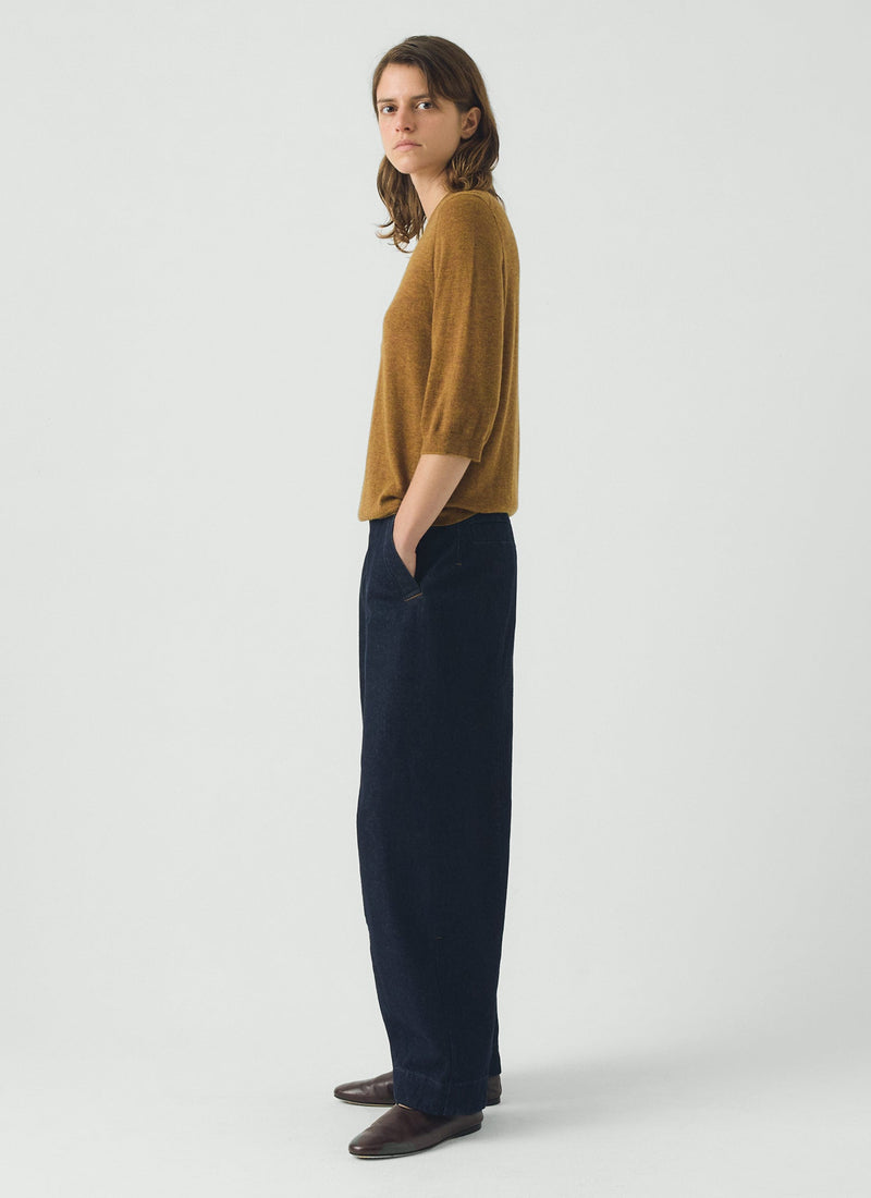 Wool Cashmere Half Sleeve Sweater | Tumeric