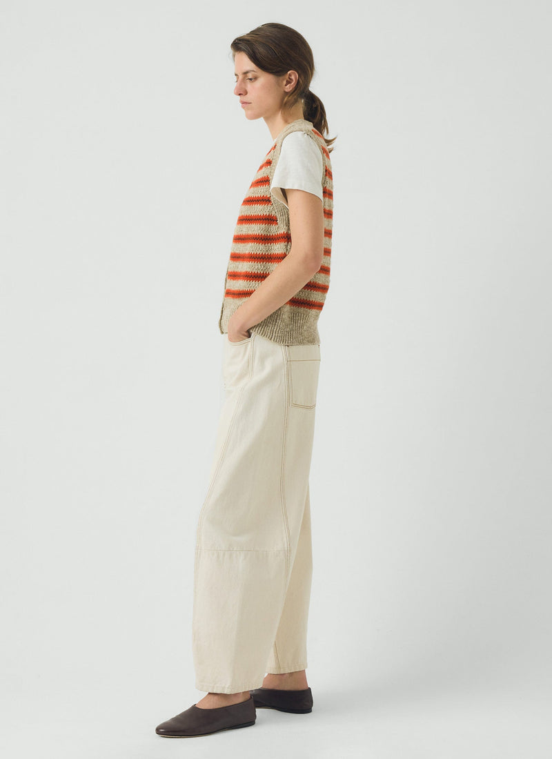 Jacquard Stripe Linen Cotton Tank | Red Multi