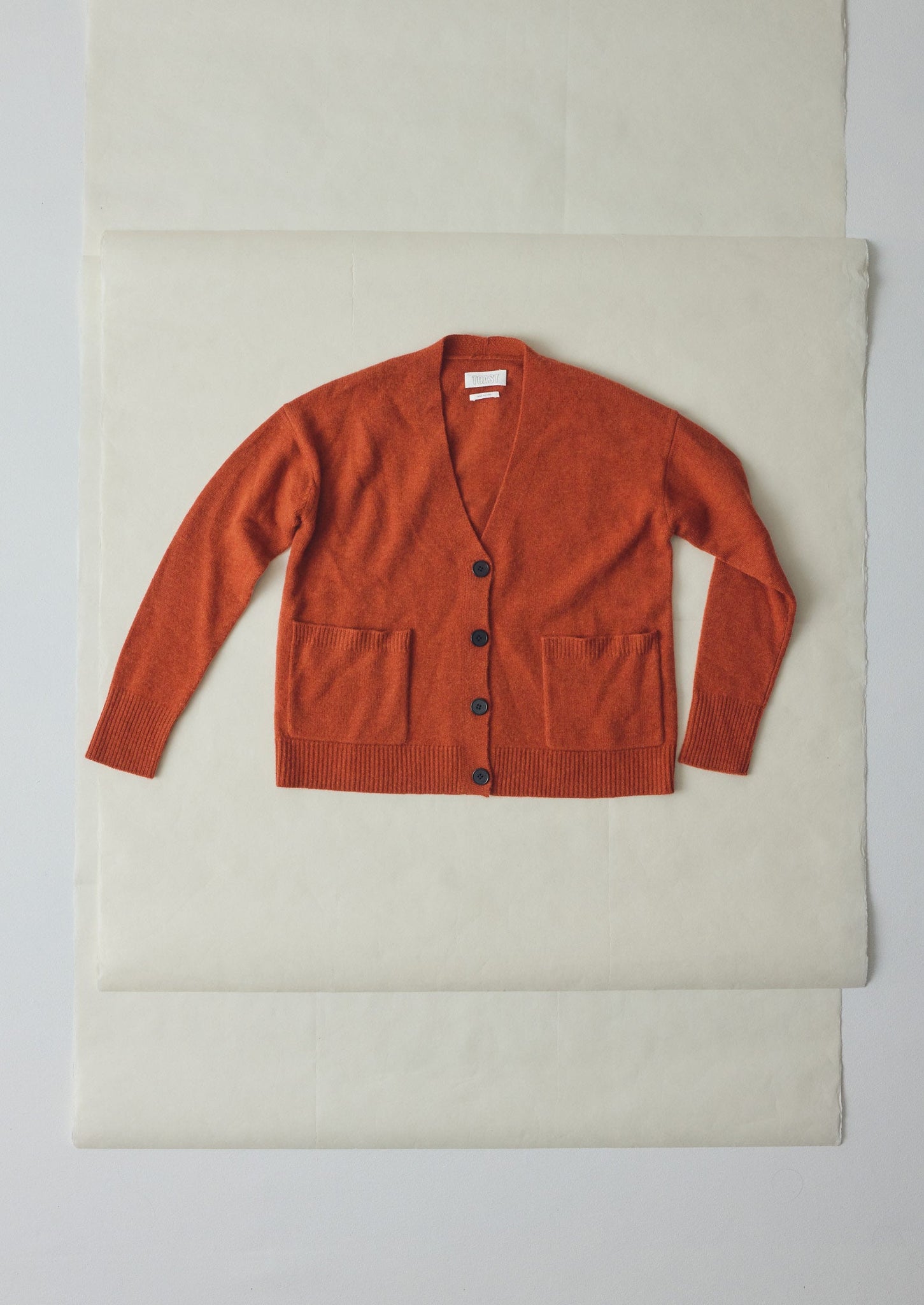 Ffion Wool Cashmere Boxy Cardigan | Terracotta