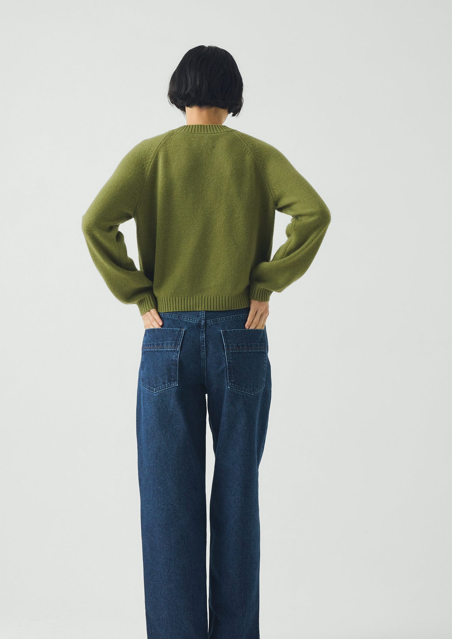 Eden Wool Cashmere Raglan Cardigan | Soft Green