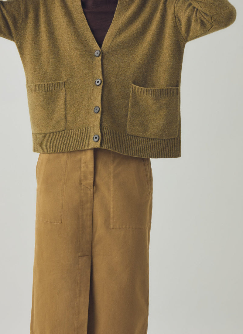 Ffion Wool Cashmere Boxy Cardigan | Golden Pear