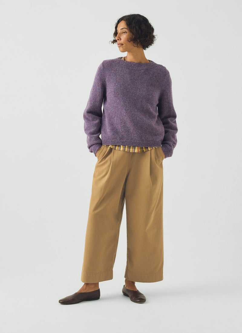 Boat Neck Wool Sweater | Wisteria