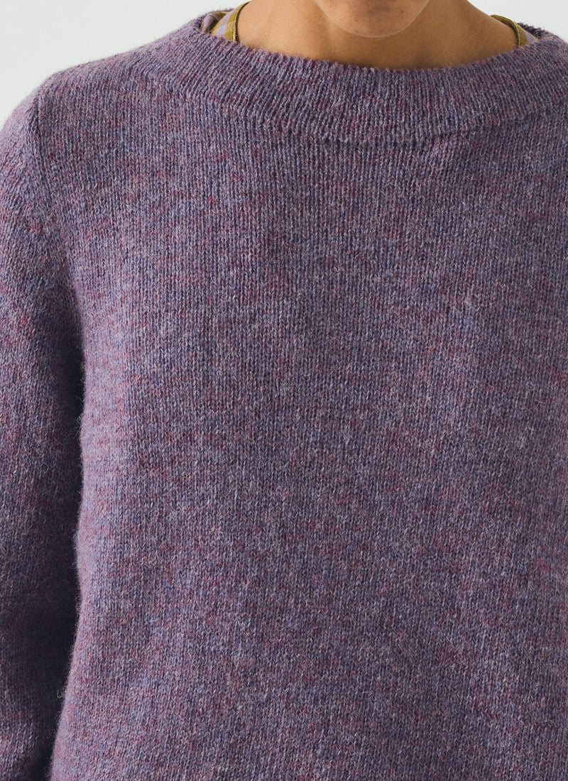 Boat Neck Wool Sweater | Wisteria