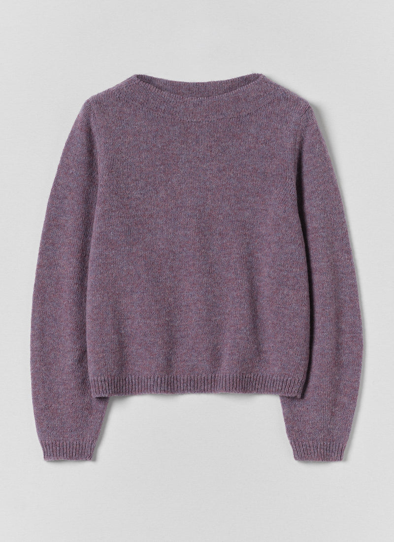 Boat Neck Wool Sweater | Wisteria
