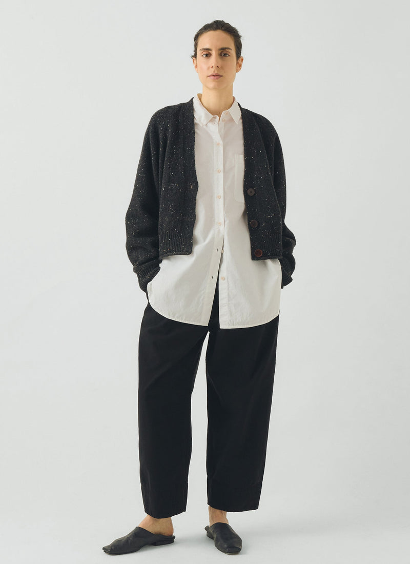 Donegal Wool V Neck Cardigan | Graphite