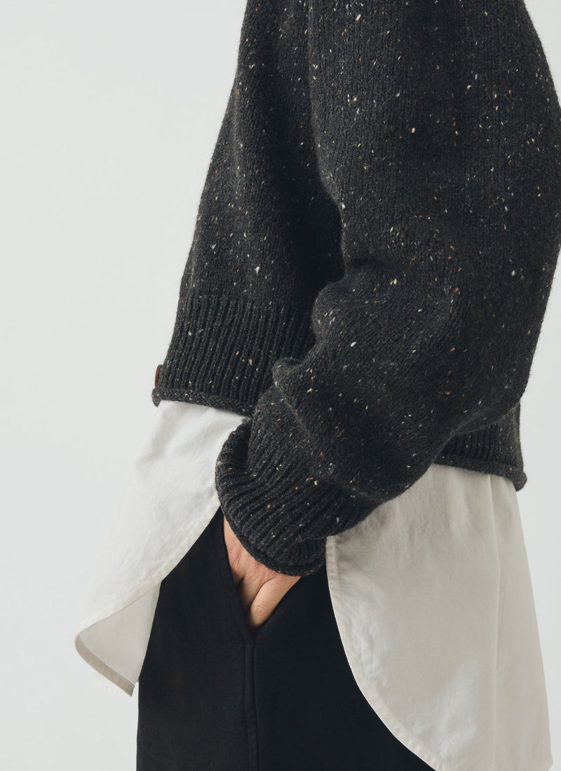 Donegal Wool V Neck Cardigan | Graphite