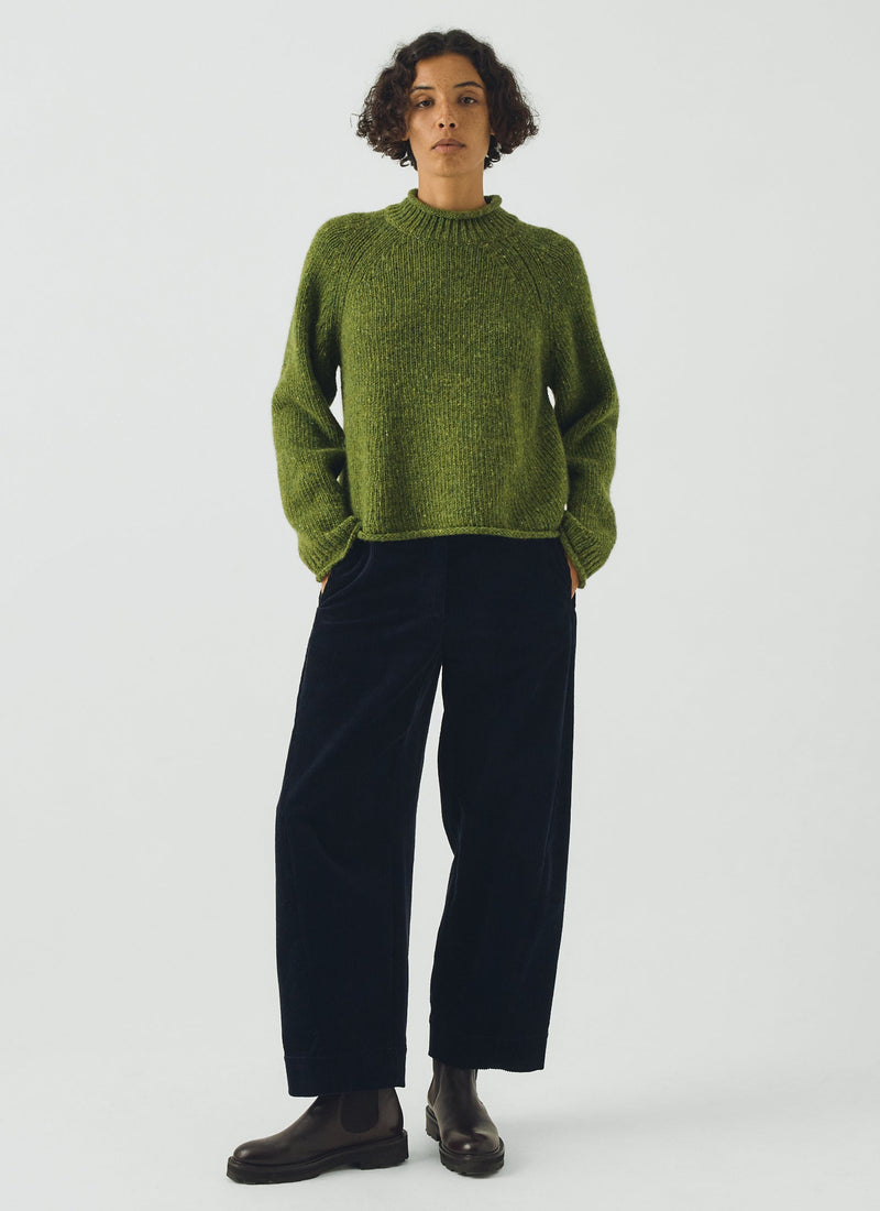 Orla Donegal Wool Sweater | Willow Green