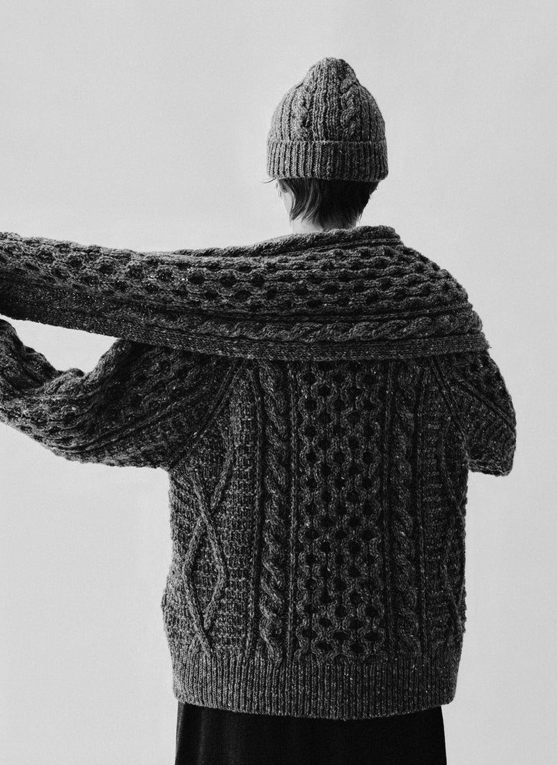 Donegal Aran Wool Sweater | Iron Grey