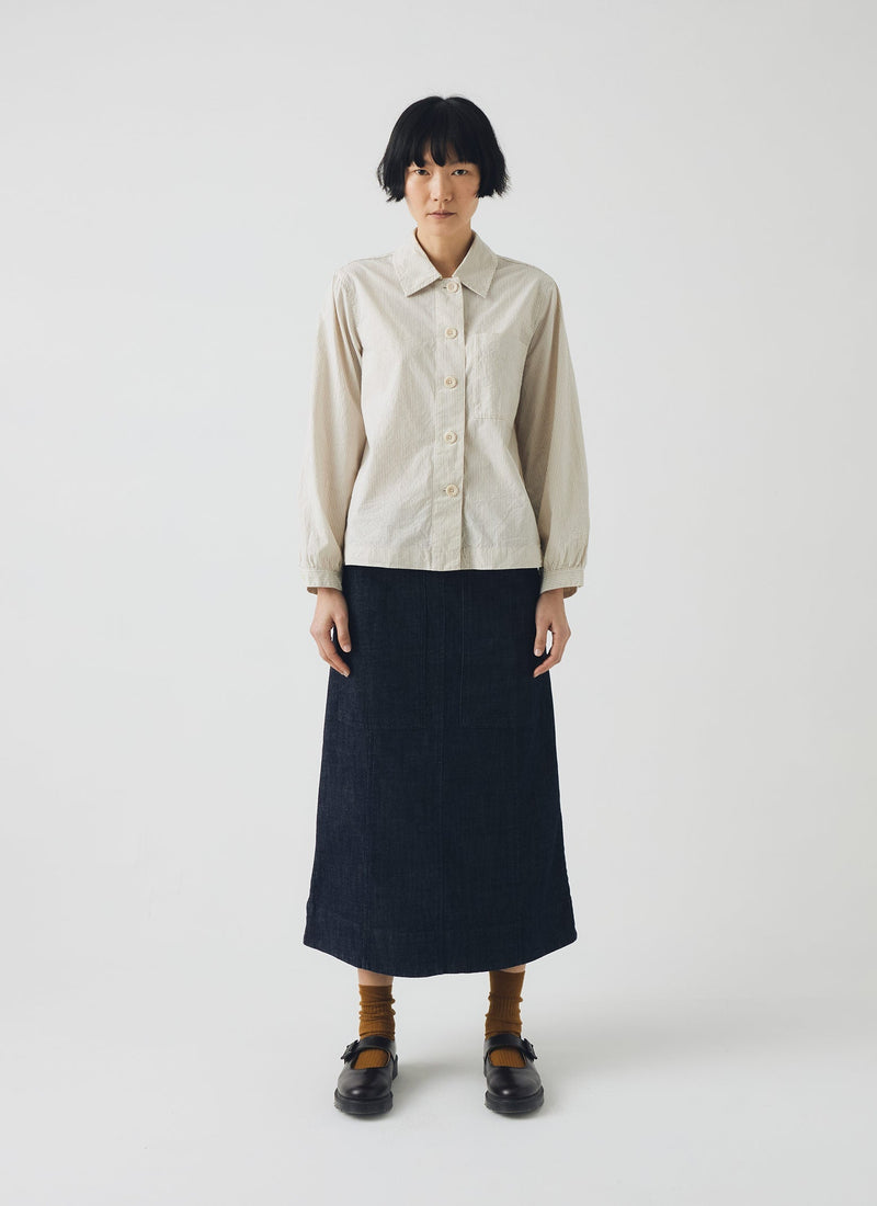 Patch Pocket Indigo Denim Skirt | Indigo